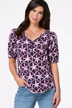 Abstract Floral Henley
