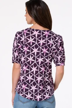 Abstract Floral Henley