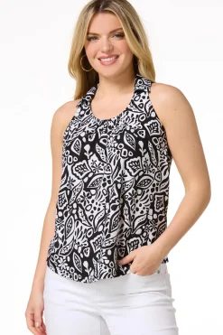 Abstract Garden Gauze Top