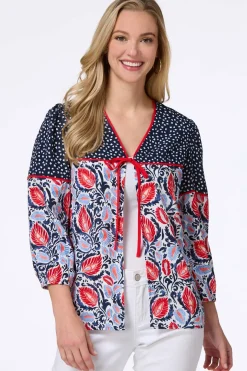 Americana Leaf Tie Front Top
