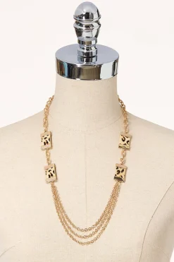 Animal Faux Fur Chain Necklace Set