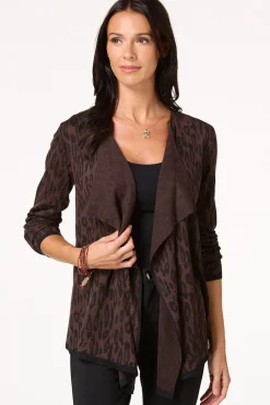 Animal Print Waterfall Cardigan