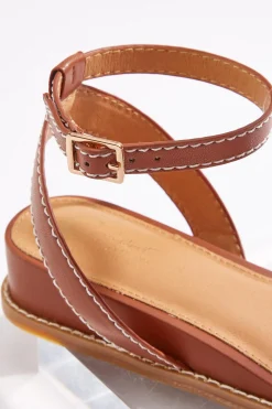 Ankle Strap Low Wedge Sandals