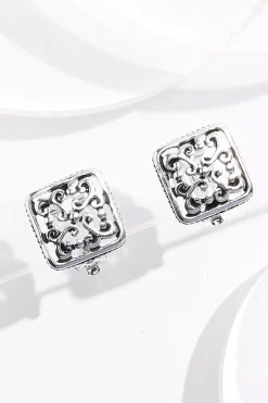 Antique Square Clip- On Earrings