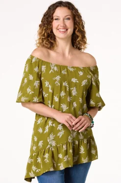 Asymmetrical Ruffled Hem Top