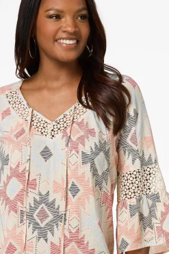 Aztec Bell Sleeve Top