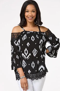 Aztec Lace Trim Top