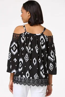 Aztec Lace Trim Top