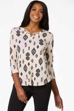 Aztec Lace Up Top
