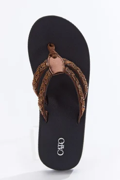 Beaded Double Strap Flip Flops