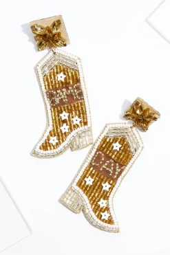 Beaded Game Day Boot Earrings