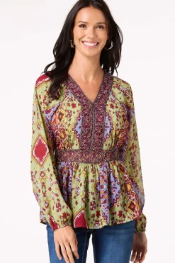 Beaded Peplum Top