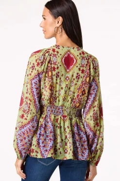 Beaded Peplum Top