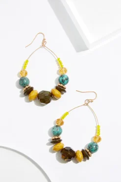 Beaded Wire Tear Earrings