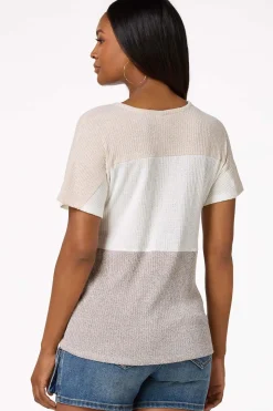 Beige Colorblock Top