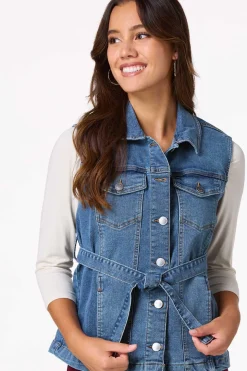 Belted Denim Vest