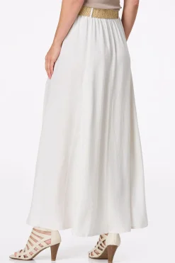 Belted Linen Maxi Skirt