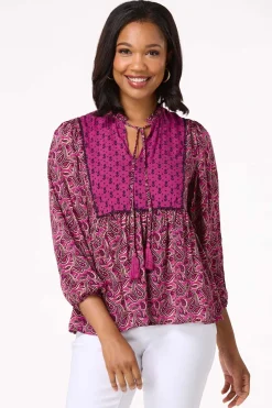 Berry Paisley Poet Top