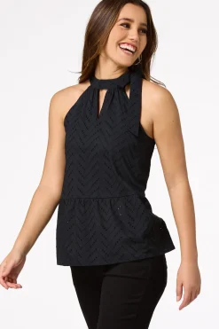 Black Eyelet Tank