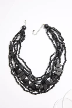 Black Wood Layered Necklace