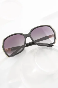 Bling Trim Black Sunglasses