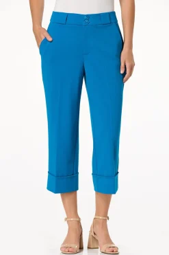 Blue Cropped Trousers