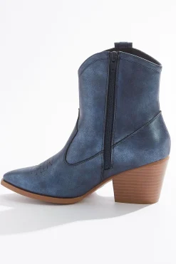 Blue Fringe Western Booties