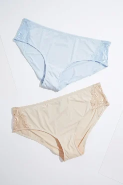 Blue Natural Lacy Panty Set