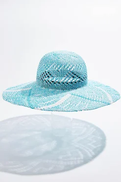 Blue Straw Panama Hat