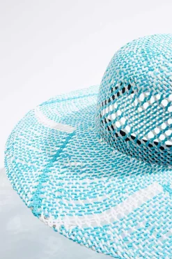 Blue Straw Panama Hat