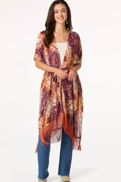 Boho Medallion Tie Waist Kimono