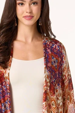 Boho Medallion Tie Waist Kimono