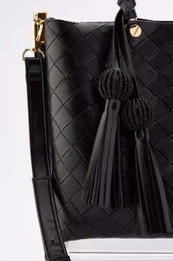 Braided Handle Woven Satchel