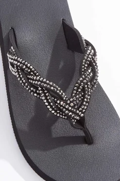 Braided Stone Band Flip Flops