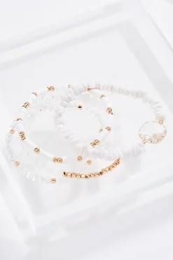Bright White Stretch Bracelet Set