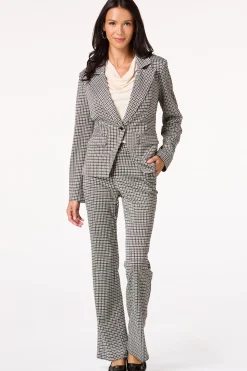Brown And Black Houndstooth Blazer