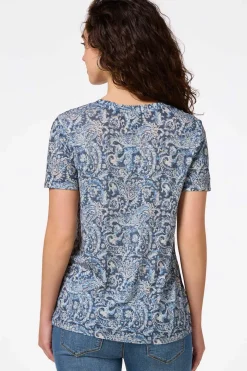 Burnwash Navy Paisley Top