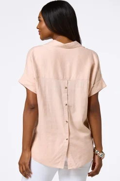 Button Back Linen Shirt