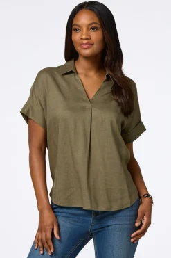 Button Back Linen Shirt