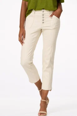 Button Front Ankle Pants