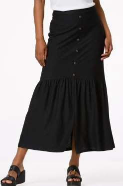 Button Front Maxi Skirt
