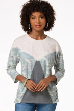 Camo Colorblock Top