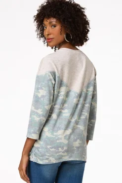 Camo Colorblock Top