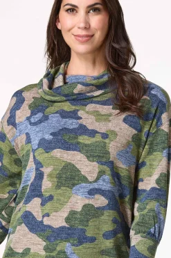 Camo Cowl Neck Tunic