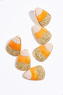 Candy Corn Linear Earrings