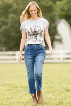 Cargo Pocket Ankle Jeans