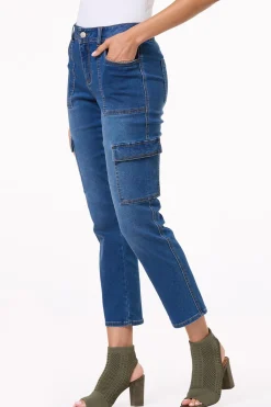 Cargo Pocket Ankle Jeans