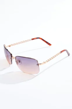 Chain Arm Rimless Sunglasses