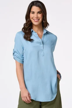 Chambray Collared Tunic