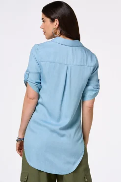 Chambray Collared Tunic